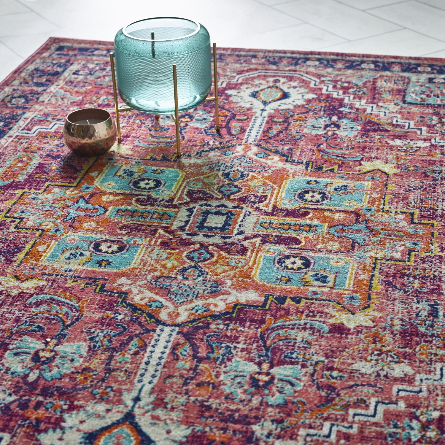Read more about Ripley granada persian style rug in pink 170x120cm